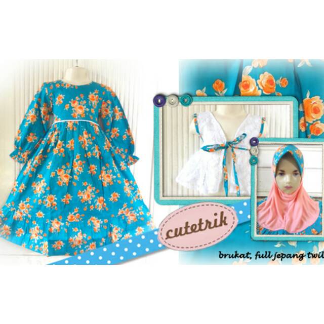 Baju muslim gamis anak shabby chic bolero brukat cuterik