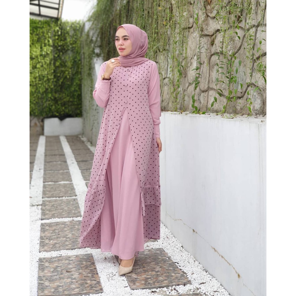 SYABINA DRESS Bahan CERUTY Pakaina Wanita Gamis Panjang Terusan Gamis Wanita Dress Mulim Terbaru