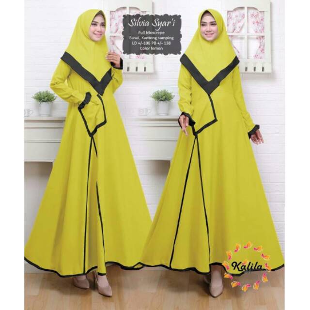 Syari silvia/set maxy+khimar silvia