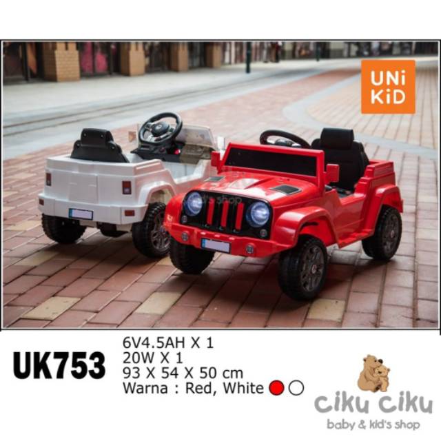 mobil Mainan Aki Unikid UK753 mobil aki mainan anak