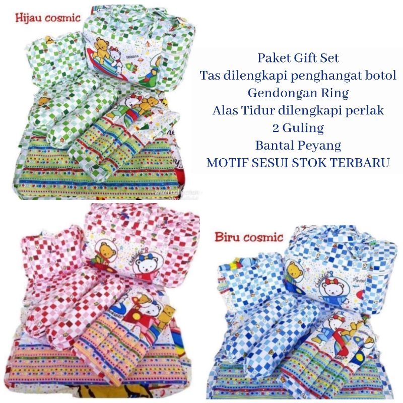 Set Chekiddo Gendongan Bantal Peyang Guling Bayi Alas Tidur Perlak Tas Baju Penghangat susu