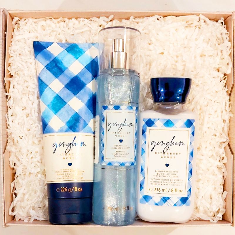 BBW GINGHAM BATH &amp; BODY WORKS PAKET VALENTINE'S DAY