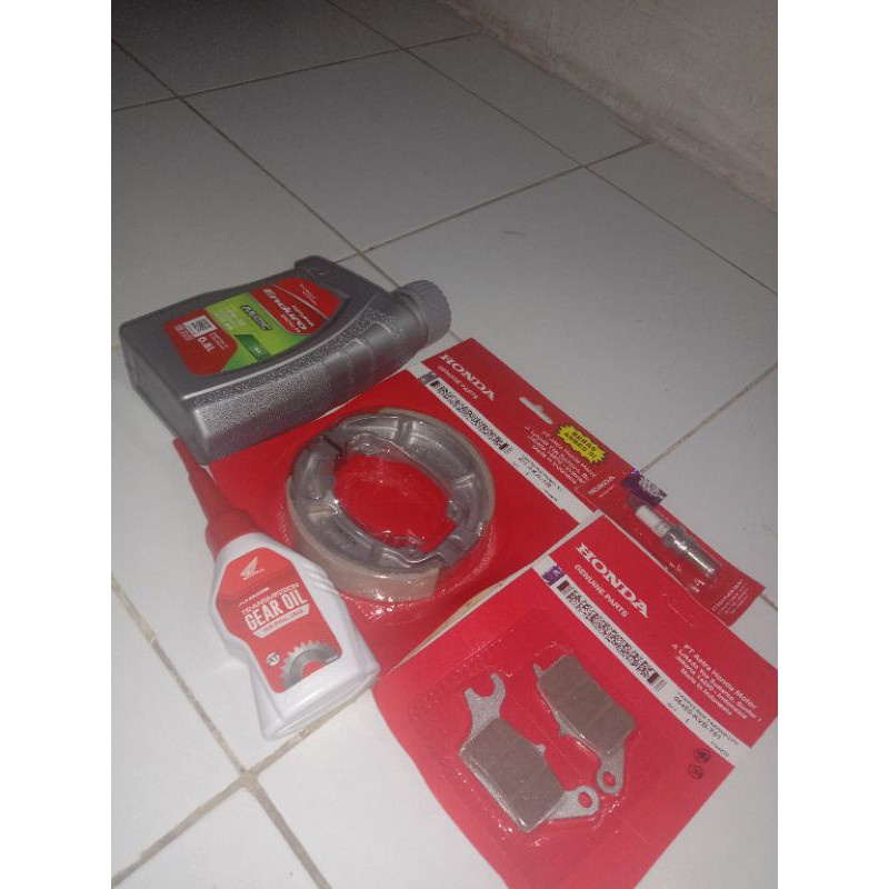 PAKET MURAH 5 PRODUK KAMPAS REM DEPAN BELAKANG+OLI ENDURO MATIC COCOK UNTUK SEMUA MOTOR MATIC HONDA