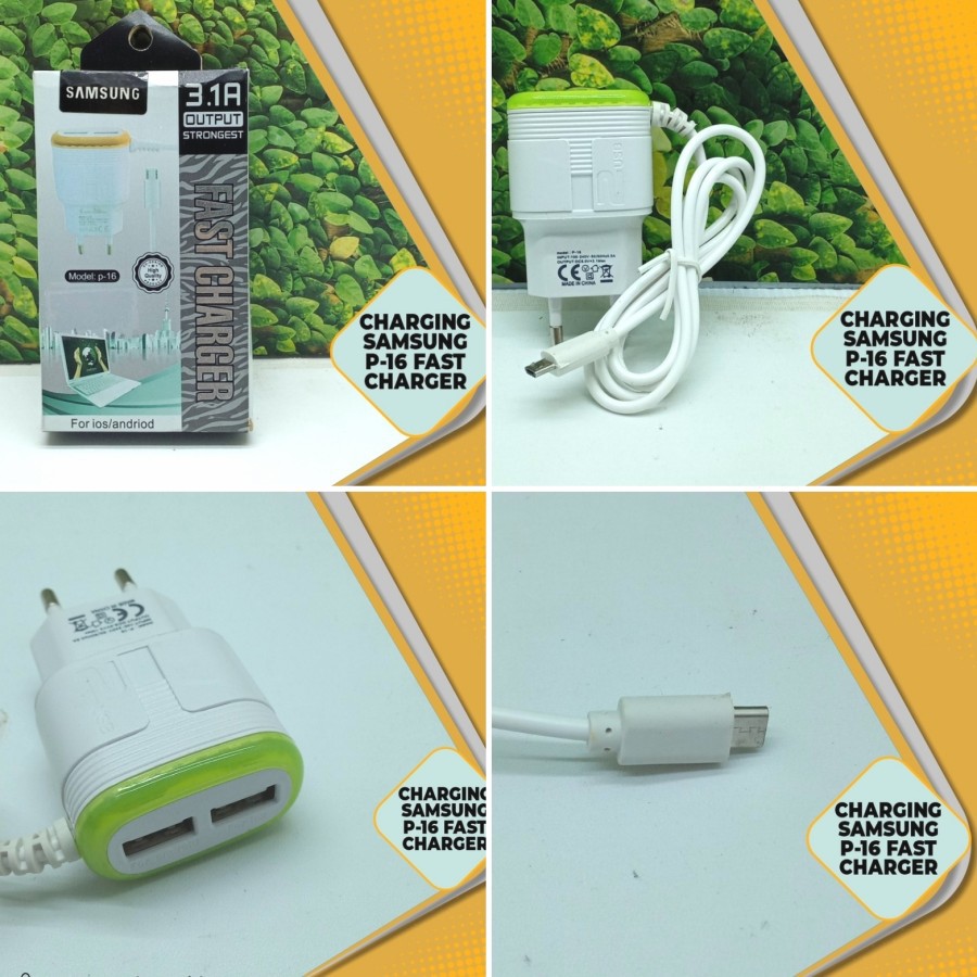 TC Charger Brand Dual Micro Fast Charging 2.1A 3Output Murah