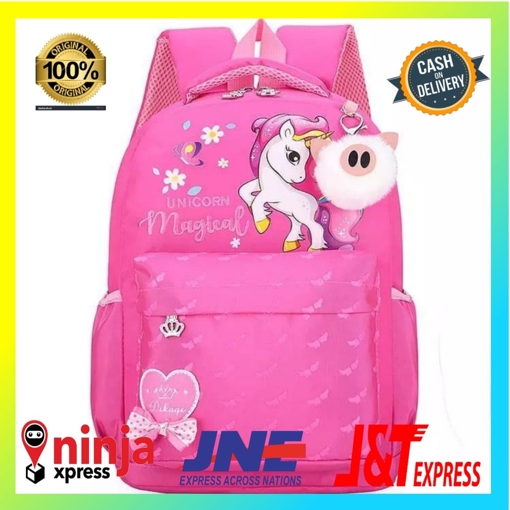 Tas Sekolah AnakPerempuan Ngaji TK SD Remaja Kuda Poni unicorn Tas Ransel Anak SD BISA COD