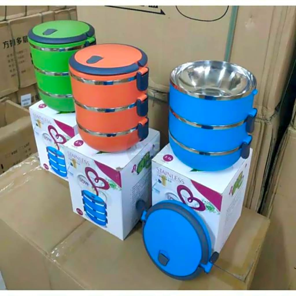 Rantang 3 Susun Lunch Box Tempat Nasi Sayur Unik Lucu untuk bekal
