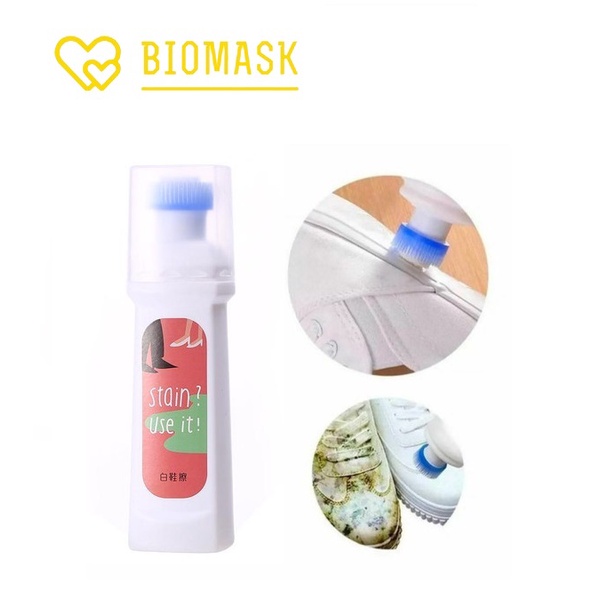 BIOMASK - Semir Sepatu Putih Cairan Pembersih Sepatu Warna Putih Cleaner Instant