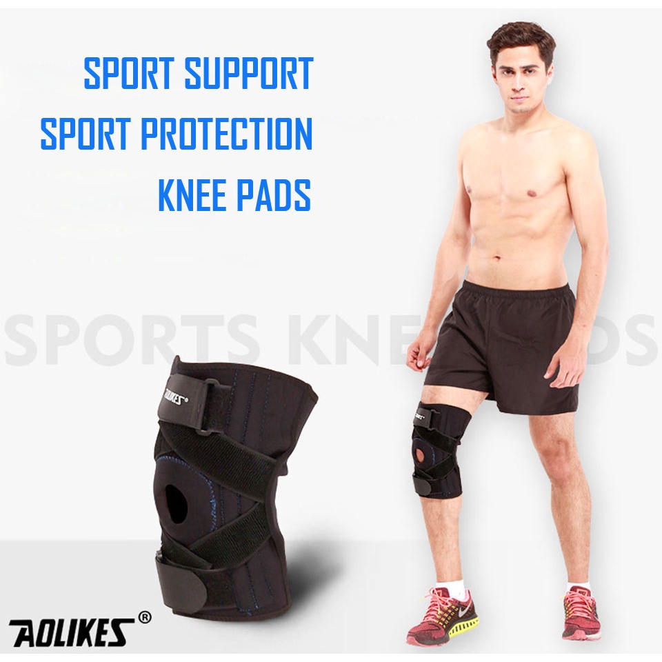 AOLIKES 618 Knee Pad Protector Knee Support With Spring Deker Pelindung Lutut Dengan Per