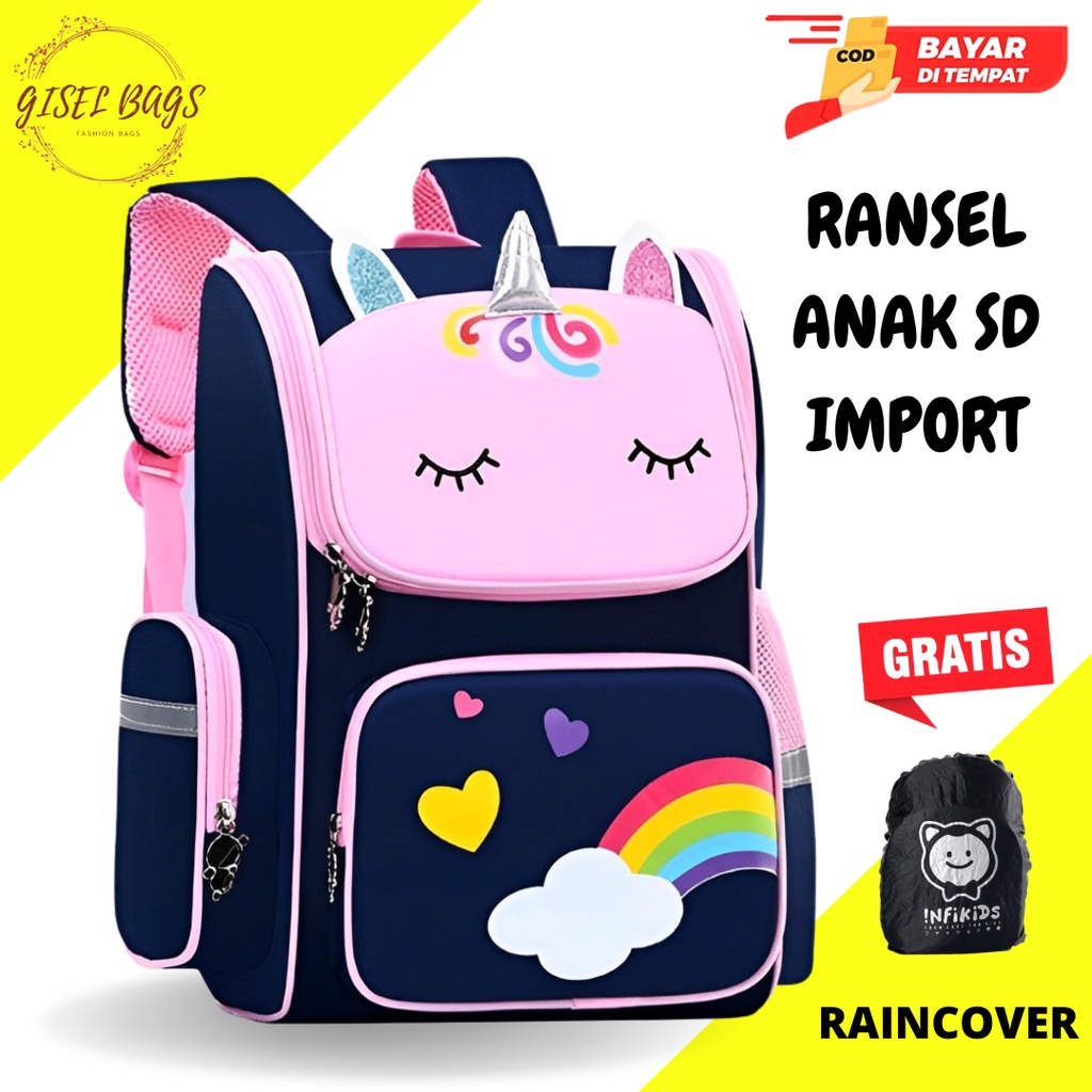 GB-Tas ransel anak perempuan SD tas ransel anak import tas ransel anak karakter lucu