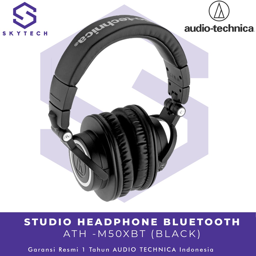 HEADSET BLUETOOTH AUDIO TECHNICA M50X PROFESIONAL BLACK GARANSI RESMI