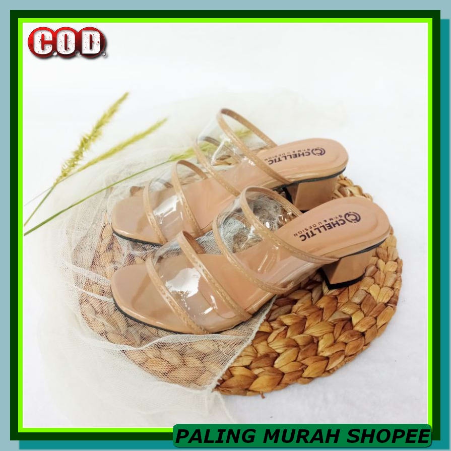 Heels Wanita Kerja Mewah Monna Vania Branded Import Batam Elegan  BU578 High Heels Wanita Mika Beni