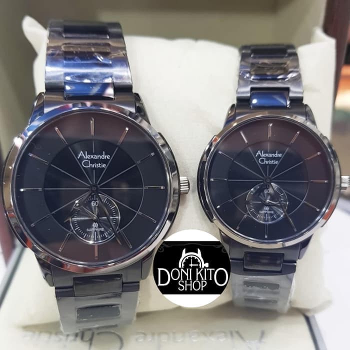 Jual JAM TANGAN COUPLE ALEXANDER CRISTIE ORIGINAL AC8546 BLACK Berkualitas