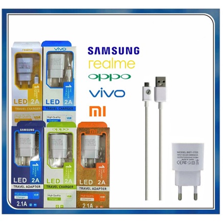 Travel Charger LED 2.1 A Realme / Oppo / Vivo / Xiaomi / Samsung One BST Charger for All