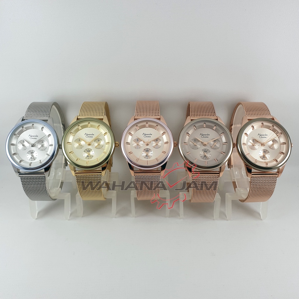 Alexandre Christie AC 2936 BF / Jam Tangan Wanita AC2936 Rantai Pasir Multifungsi Hari Tanggal 24Jam