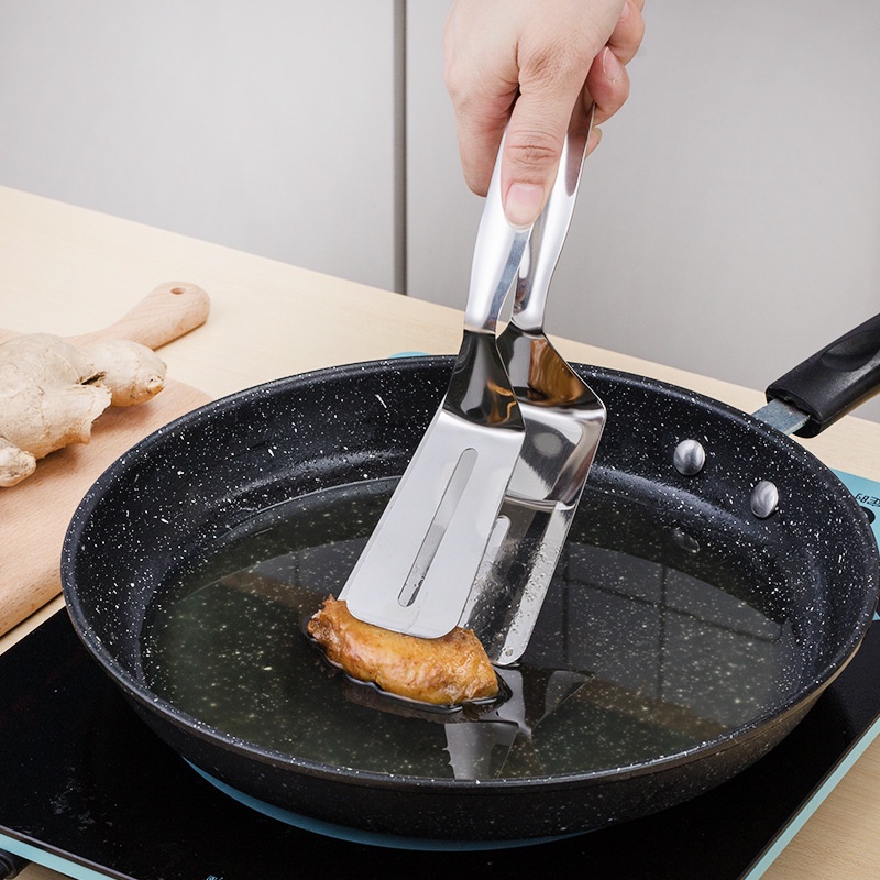 Pencapit Stainless Steel BBQ Capitan Gorengan Capitan Daging Steak dan Ikan Penjepit Serbaguna