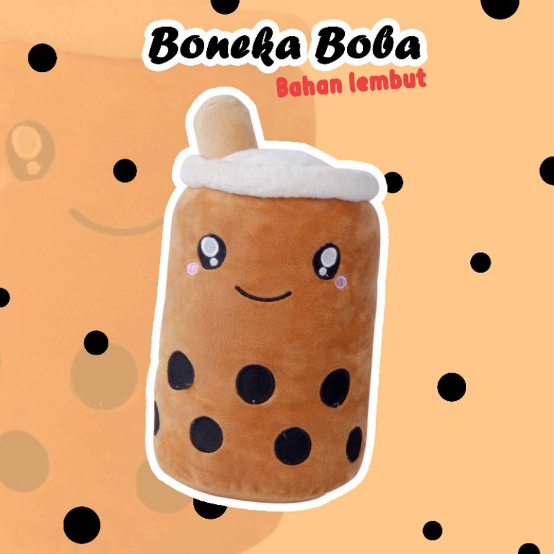 Boneka Boba Coklat Berlabel SNI Tinggi 30 cm Bahan Premium | Boneka Cantik Lucu Lembut Ditangan Bahan Velboa Berkualitas