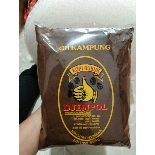 

Kopi Kampung Djempol (500g) Kopi Bubuk Asli Pontianak / Kopi Jempol / Kopi Legendaris / Kopi Djempol / Oleh Oleh Pontianak / Kopi Bubuk Khas Kalbar