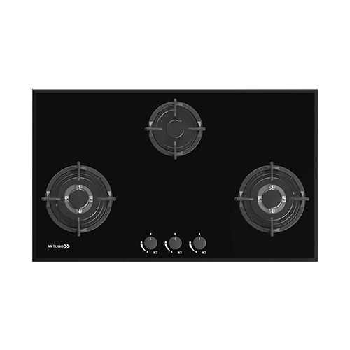 AH 390 CB | Kompor Gas Tanam 3 Tungku Artugo | Temperred Glass