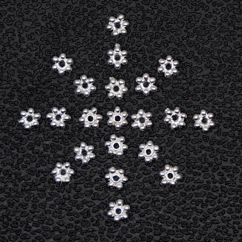 BAHAN PERAK 925 ASLI SPACER BENTUK BUNGA UKURAN 3 & 4 mm | MANIK SPACER GELANG SIZE 3 & 4 mm | MANIK