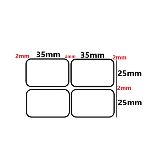 

Silver Pett 35x25mm 2Line 1000pcs Gap 2mm Core 1 Inchi/(1 Pack 10 Roll) Label Sticker Barcode