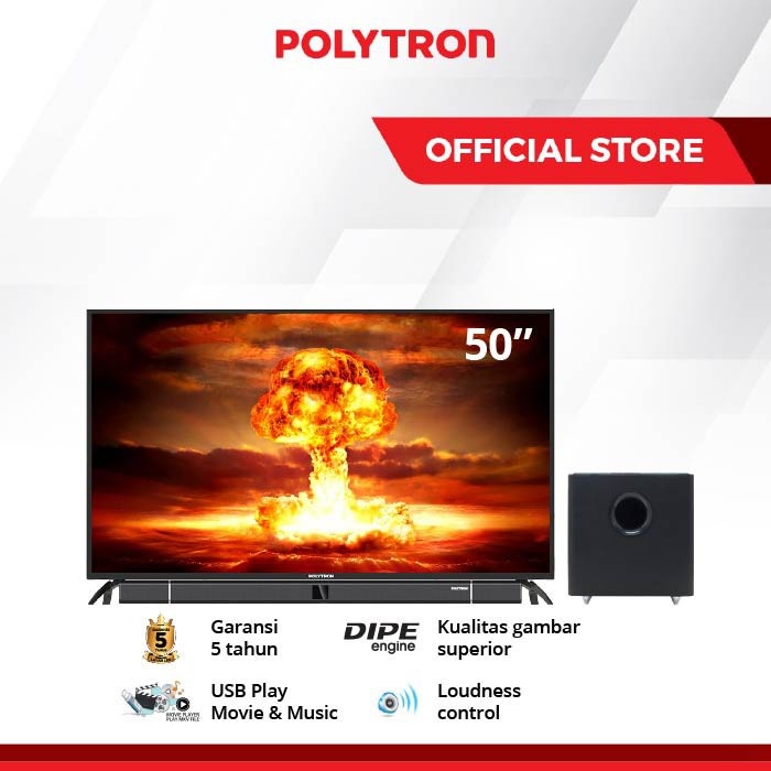 [CIANJUR] LED TV POLYTRON 50 INCH CINEMAX SOUNDBAR PLD 50B8750