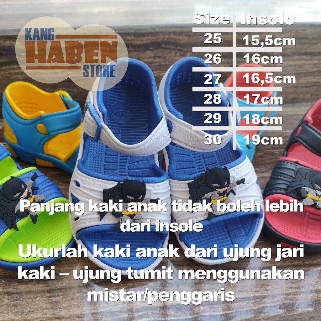 183DB Sandal Anak Kecil Kokop Dua Warna Karakter Batman Original Dulux