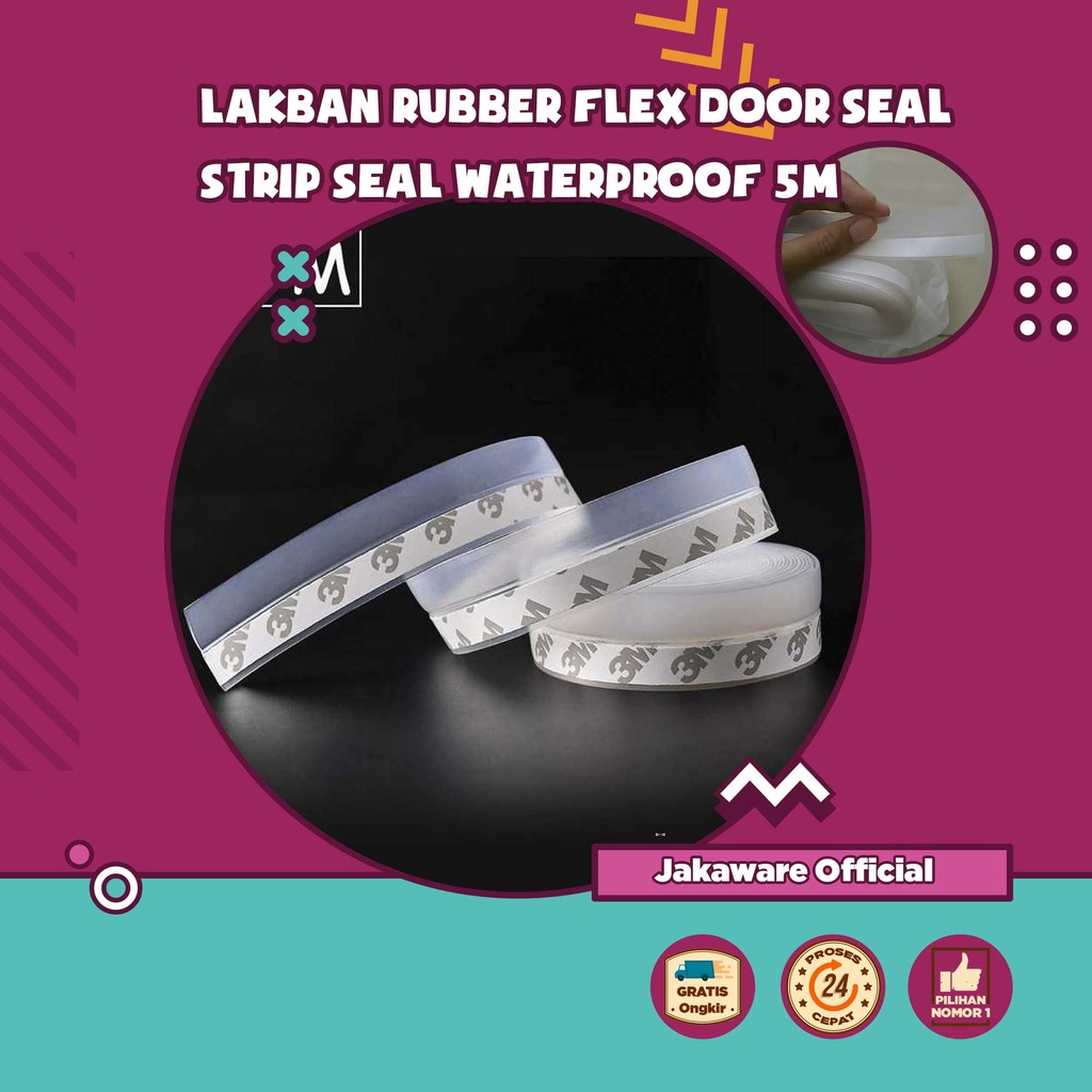 LAKBAN RUBBER FLEX DOOR SEAL STRIP SEALWATERPROOF 5M TEMPAT CUCI PIRING KAMAR MANDI ANTI AIR BOCOR I