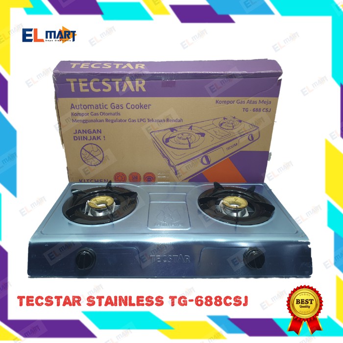 Kompor gas 2 tungku stainless TECSTAR TG-688CSJ / 688 / TG688CSJ