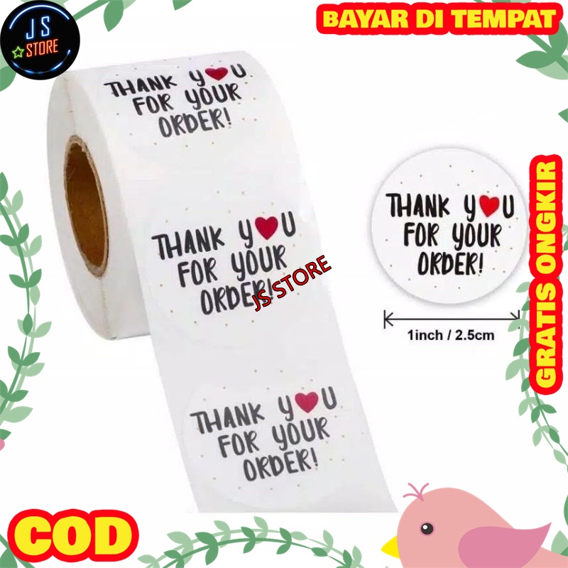 Sticker Tempel Kotak GoFood GrabFood Thank You for Your Order TU2879