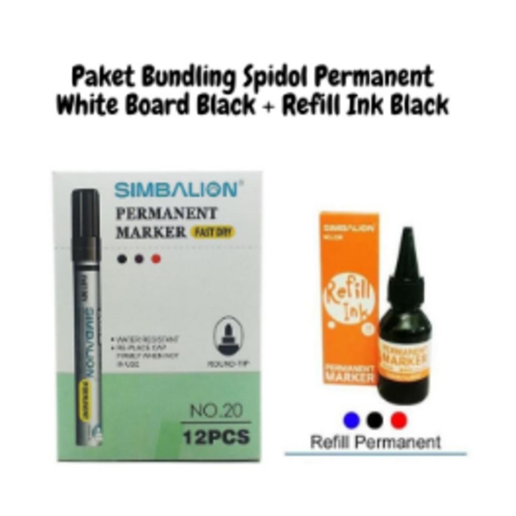 

PAKET BUNDLING SPIDOL PERMANENT WHITEBOARD + REFIL INK