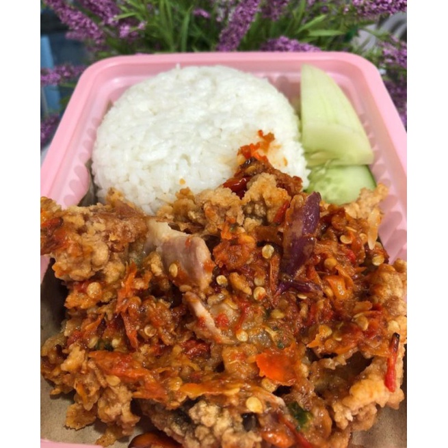 

paket nasi + ayam penyet/ ayam geprek