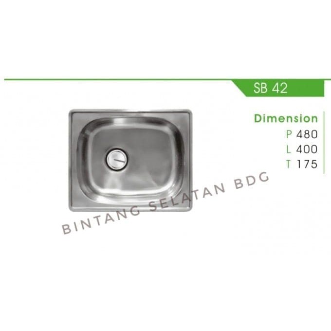 SINK BAK CUCI PIRING ROYAL SB42 48X40X15 CM SB 42
