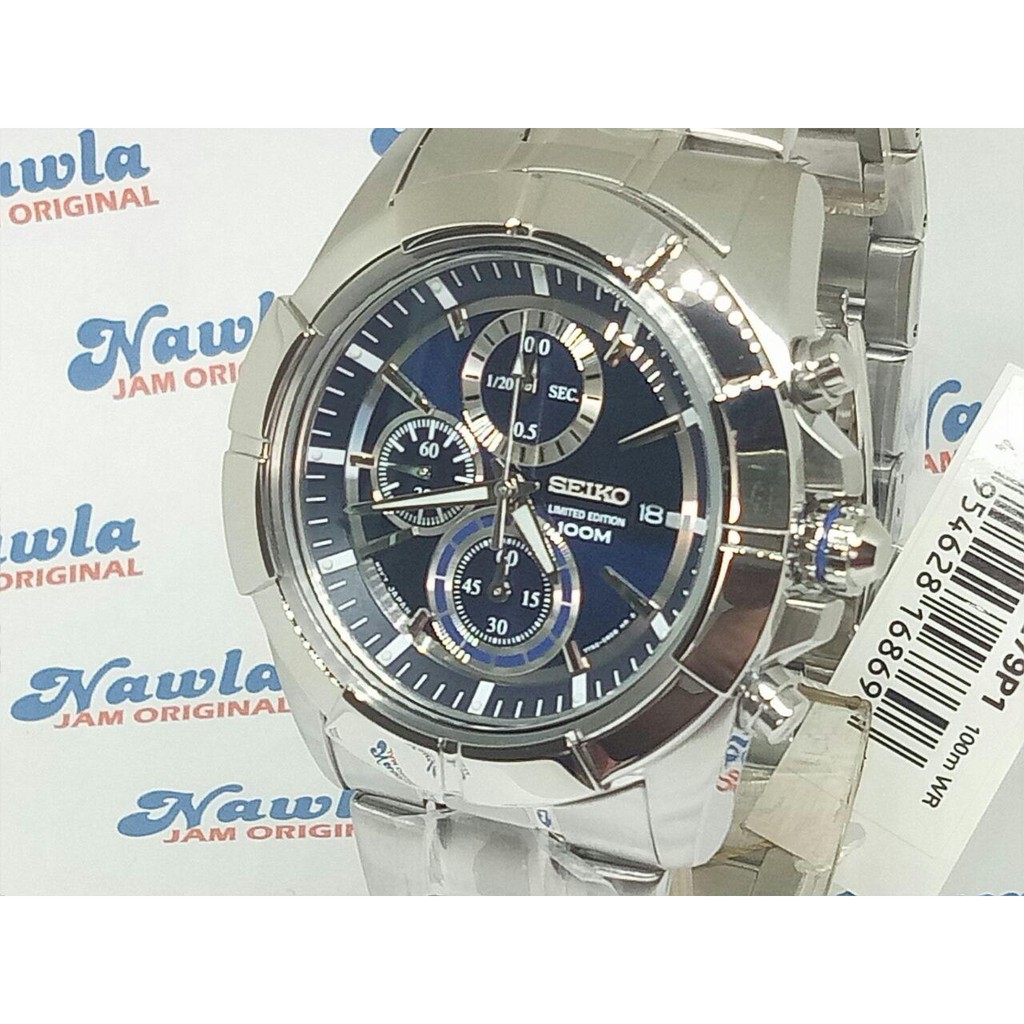 Seiko Quartz SNDE79P1 Chronograph Blue Dial - Jam Tangan Pria SNDE79