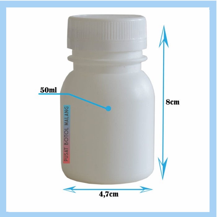 Botol Kapsul 50Ml Putih Segel Dove