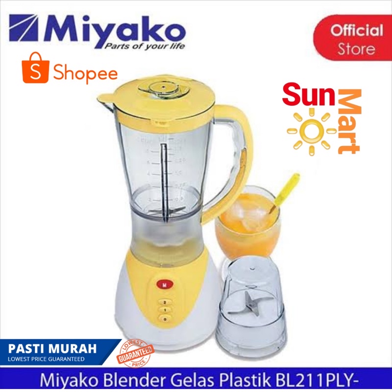 Miyako Blender 211PLY / Miyako 211 PLY Juicer (Plastik) - Kuning [1.5L]