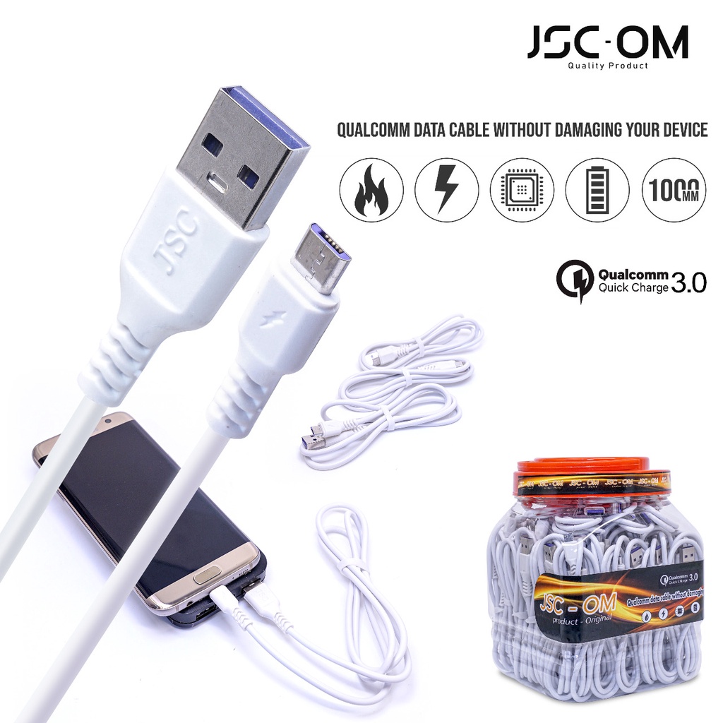 KABEL CHARGER MICRO AUTHENTIC USB JSC PUTIH TOPLES