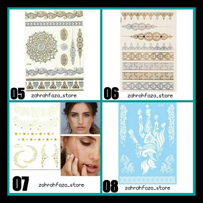( BAYAR DI TEMPAT BISA ) WHITE / BLACK / GOLD HENNA TATTO TEMPORER / HENNA PUTIH / HITAM / EMAS /