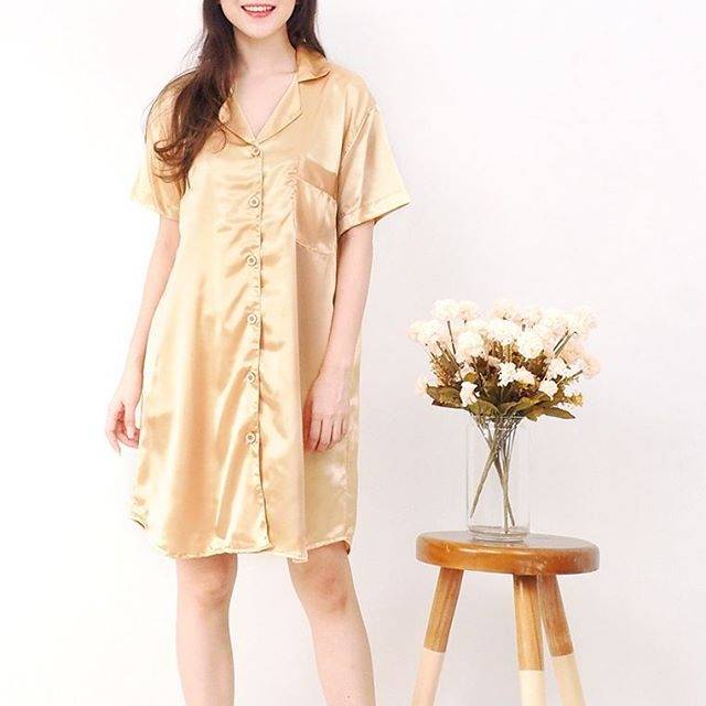 DASTER KEMEJA SATIN POLOS