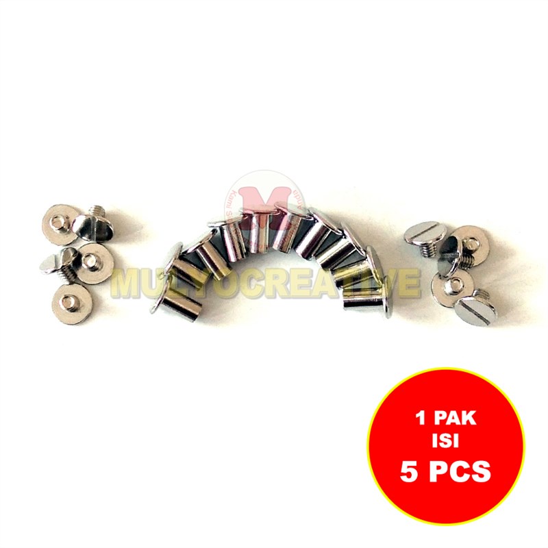 Paku Baut Kalender Ukuran 9mm - Mur Baut Sabuk Kulit 0.9 Cm