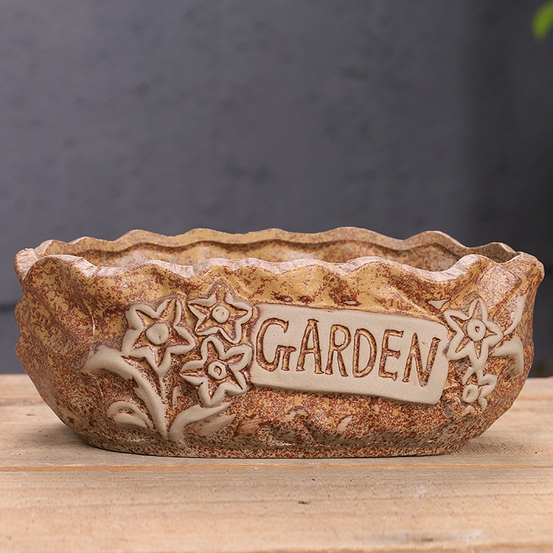 Ekstra Sukulen Besar Bunga Pot Keramik Sederhana Kaliber Besar