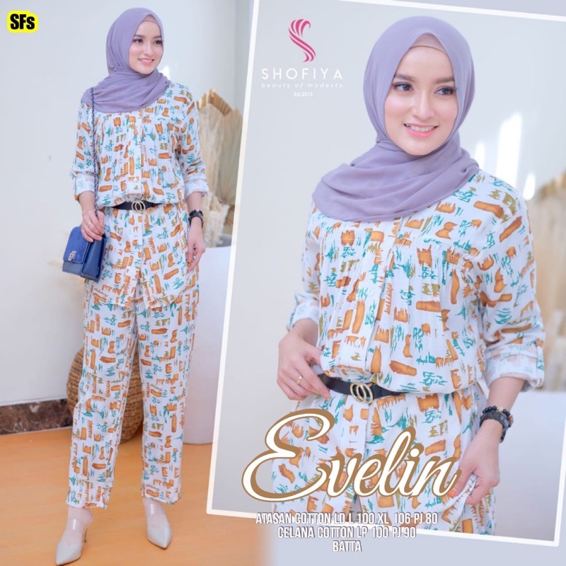 EVELIN SET - SETELAN GAMIS WANITA MUSLIMAH TANPA JILBAB SYARI ORIGINAL BY SHOFIYA (COD)