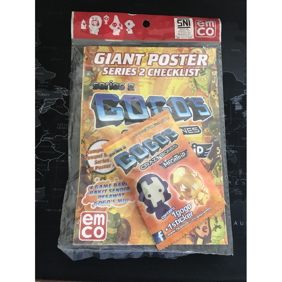 Gogos Crazy Bones MegaTrip Giant Poster Series 2 + 1 gogo + 1 sticker