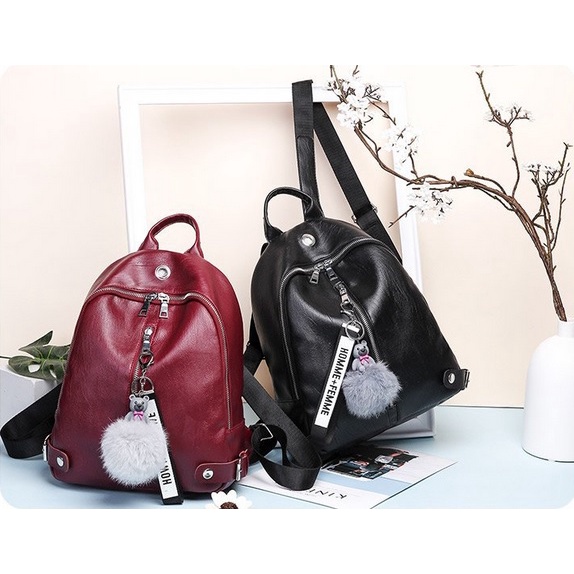 BJ81337 - REDWINE - RANSEL PUNGGUNG BACKPACK TAS SEKOLAH KULIAH SLEMPANG JINJING TOTEBAG HANDBAG TAS WANITA FASHION IMPORT MODIS ELEGAN TERMURAH TERLARIS TERBARU BAGSTORE JAKARTA TAS BATAM GT1337