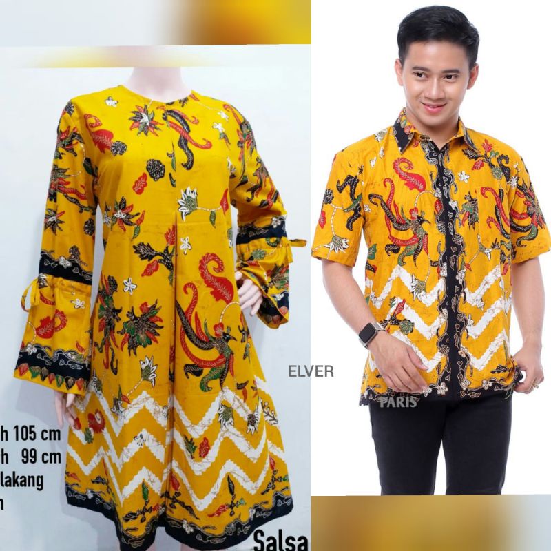 COUPLE BATIK MODERN KEMEJA TUNIK CIBULAN ZIGZAG