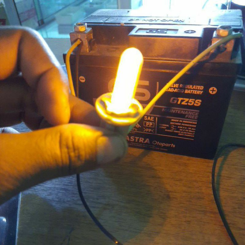 lampu led senja kota T10 12volt  mode kedip strobo-Kuning