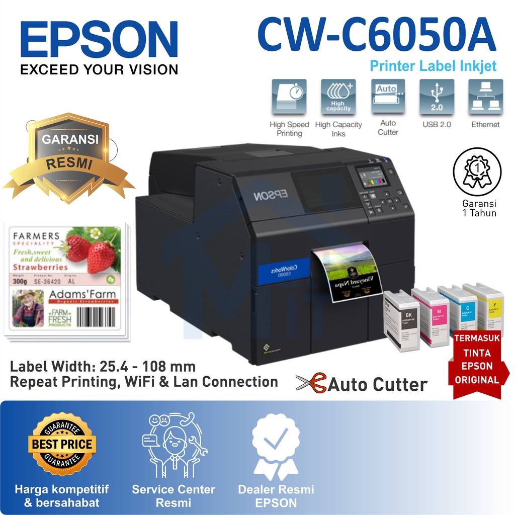 Printer Epson Label ColorWork Color Work C6050A C-6050A C6050 Pigment