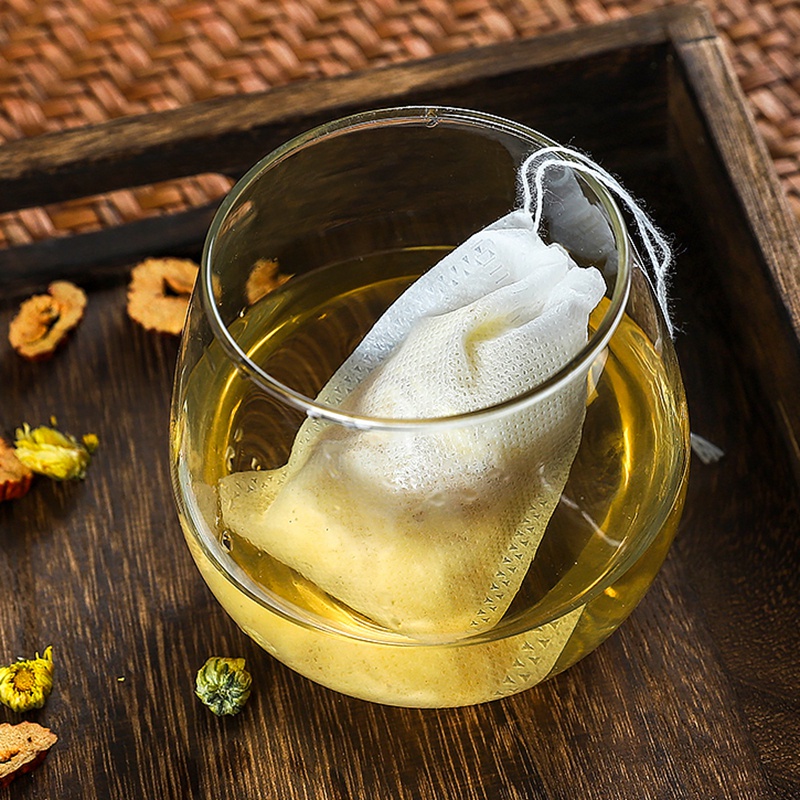 Kantung Filter Saringan Teh Teabag Drawstring Disposable 15 x 20 cm 100 PCS - M101 - White