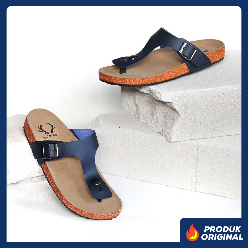 HIRO I NAVY ORIGINAL x KOJO Sandal Jepit Biru Dongker Pria Sendal Casual Simple Jalan Santai Harian Hangout Main Kondangan Kerja Formal Lebaran Flip Flop Remaja Dewasa Bapak Bapak Orang Tua Semi Kulit Premium Distro 1 01 Men Footwear Keren Terbaru Branded