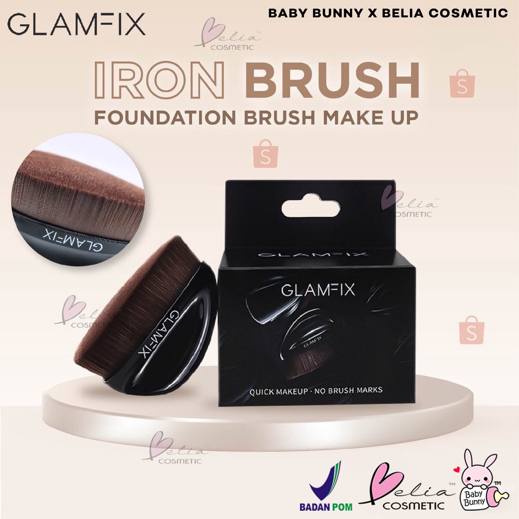 ❤ BELIA ❤ GLAMFIX Iron Brush | Foundation Brush Make Up FREE Cover | GLAM FIX Alat Kecantikan