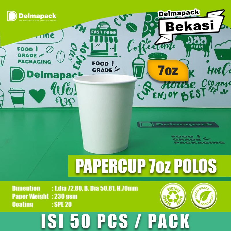 Jual PAPER CUP 7oz DRINK, ICE CREAM, TEA, COFFEE FOODGRADE 50 PCS Shopee Indonesia